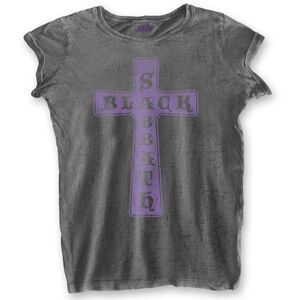 Black Sabbath Womens/Ladies Vintage Cross T-Shirt / Charcoal Grey